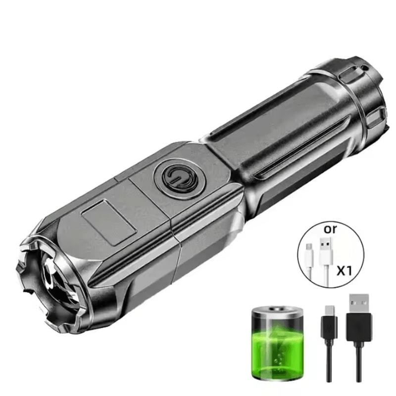Rechargeable 100000 Lumen Tactical LED Flashlight With Zoom For Hunting And Camping 6