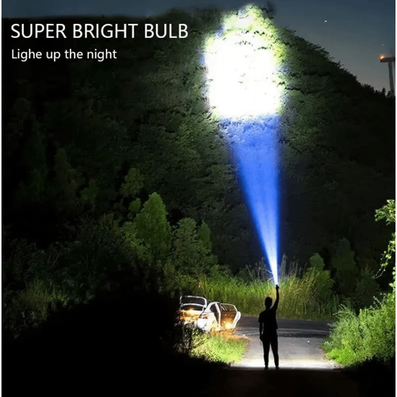 5LED High Power Rechargeable Camping Spotlight With Side Light And 3 Modes 2