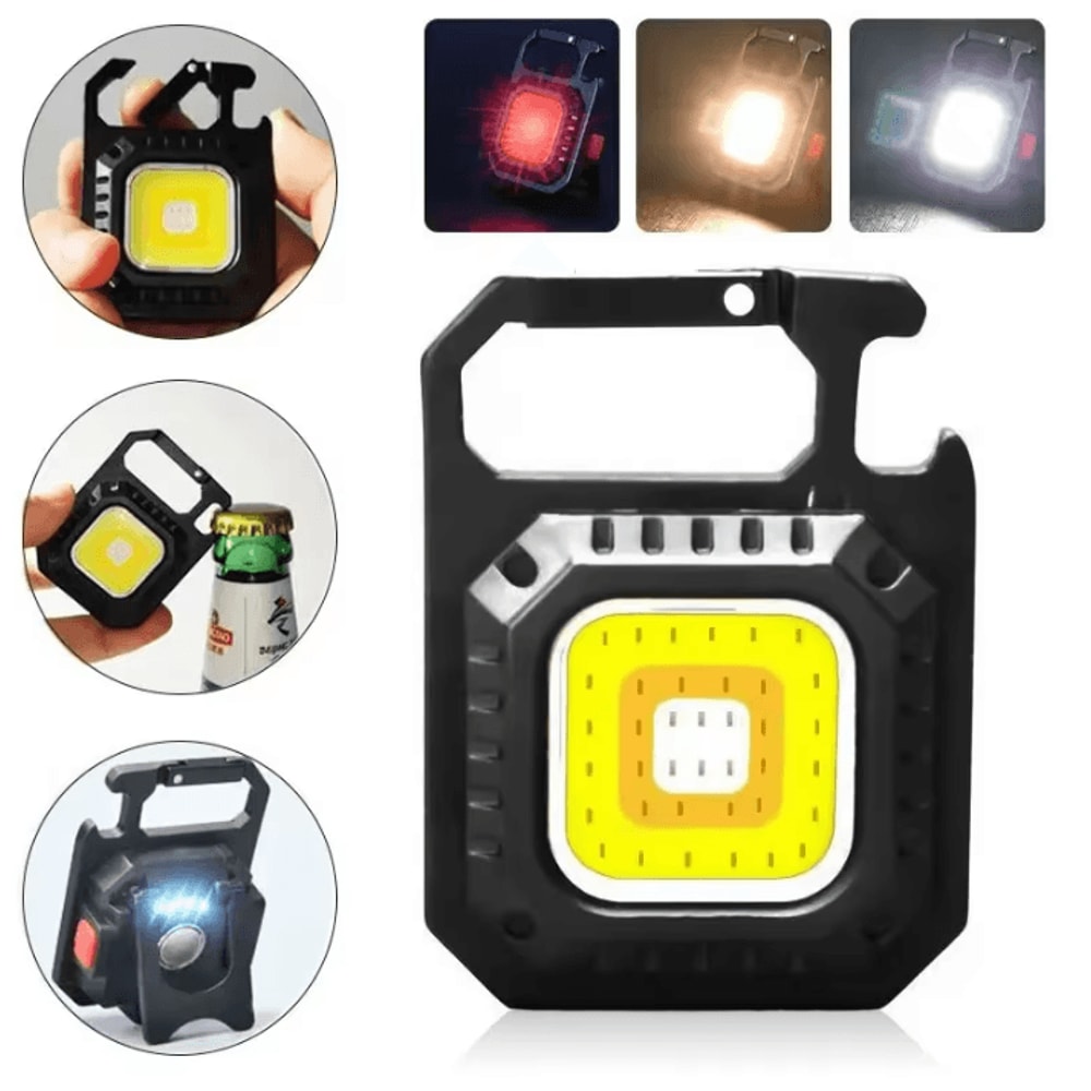 Mini LED Flashlight With Magnetic COB Outdoor Work Light USB Rechargeable 7 Modes 4