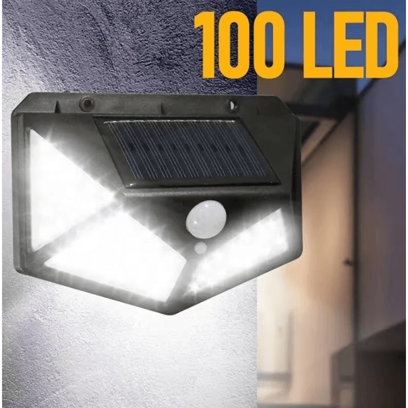 100 LED Solar Outdoor Wall Lights With PIR Motion Sensor Waterproof Garden Security Lamp 2