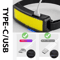 1Pc Powerful COB Rechargeable Headlamp With TypeC USB Outdoor Camping Lantern 1