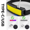 1Pc Powerful COB Rechargeable Headlamp With TypeC USB Outdoor Camping Lantern 1
