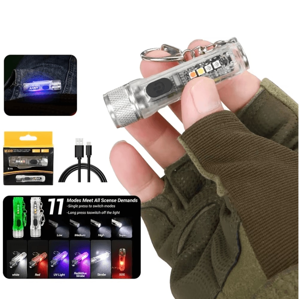 Mini LED Rechargeable Keychain Flashlight With Magnetic Base And Long Range Beam 5