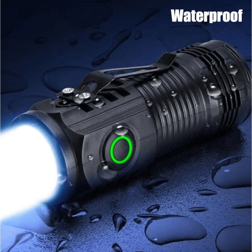 Ultra Powerful Rechargeable 3 Core LED Tactical Flashlight With Metal Pen Clip 1