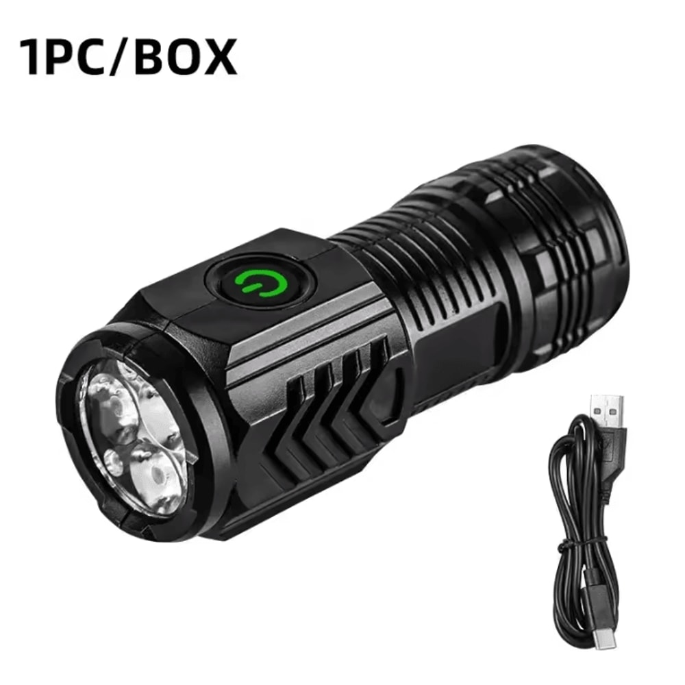 Ultra Powerful Rechargeable 3 Core LED Tactical Flashlight With Metal Pen Clip 6