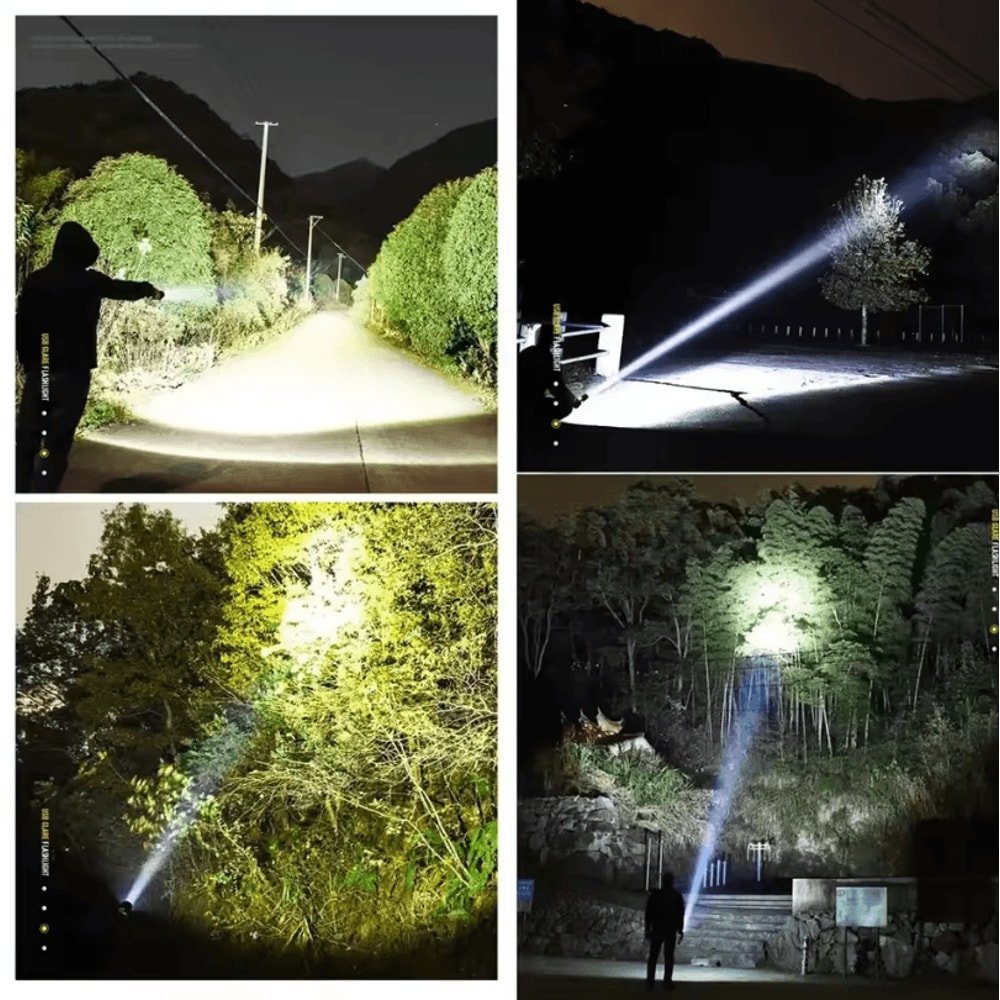 Powerful USB Rechargeable XHP702 Flashlight With Zoom LED Tactical Torch For Camping 4