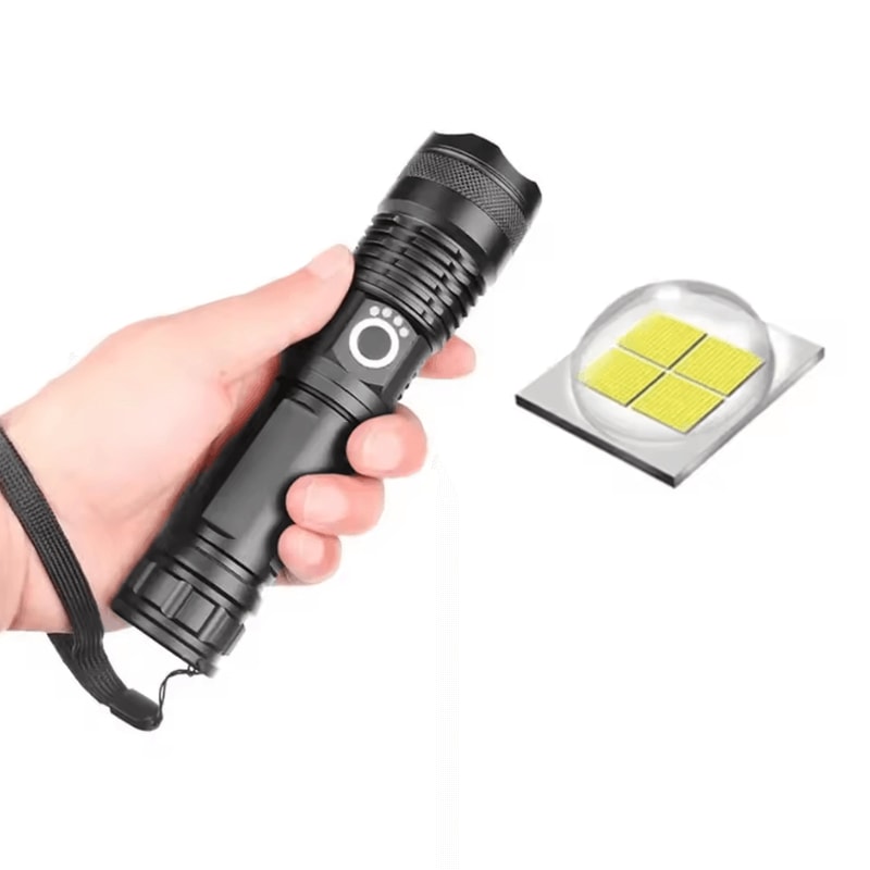 Powerful USB Rechargeable XHP702 Flashlight With Zoom LED Tactical Torch For Camping 5