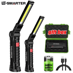 rechargeable cob led work light with magnetic hook, usb inspection lamp, and power bank torch