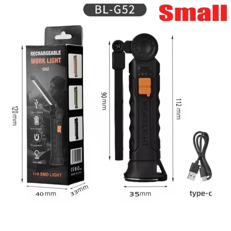 Rechargeable COB LED Work Light With Magnetic Hook USB Inspection Lamp And Power Bank Torch 6