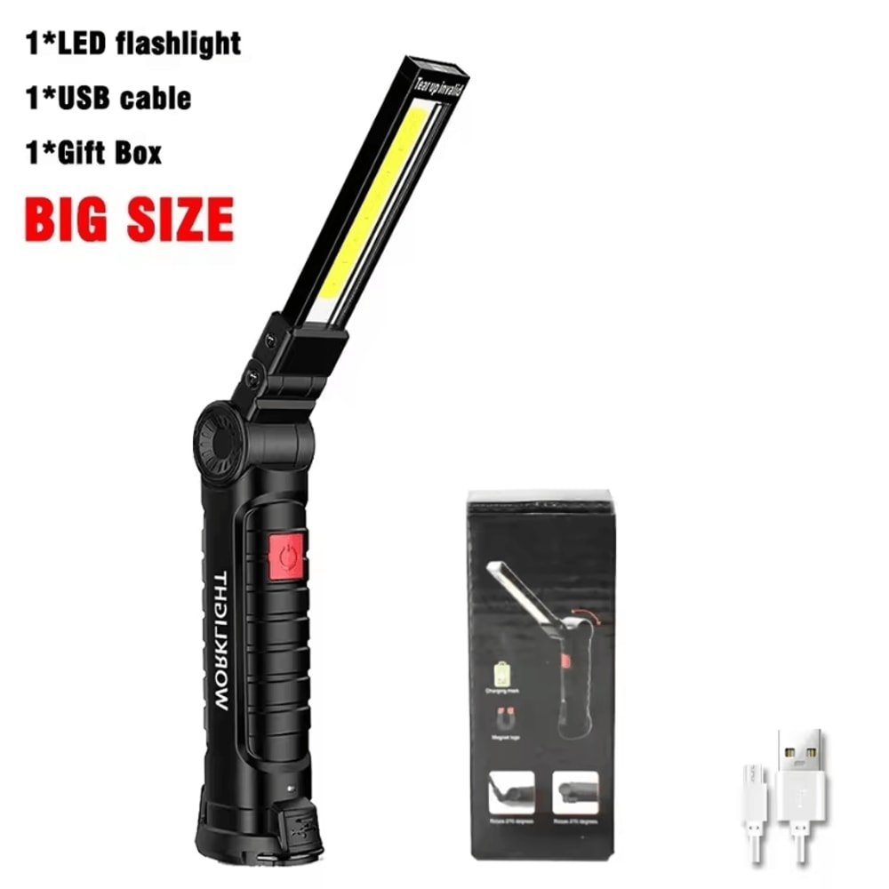 Rechargeable COB LED Work Light With Magnetic Hook USB Inspection Lamp And Power Bank Torch 10