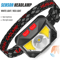 Rechargeable LED Headlamp With COB Sensor White And Red Light 8 Modes For Fishing And Outdoor Use 0