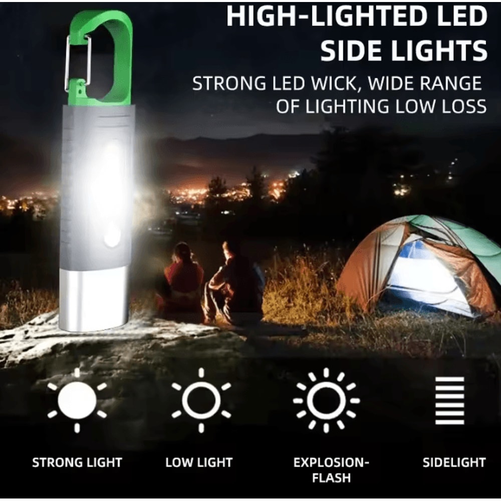 High Power Mini LED Flashlight With Telescopic Zoom And Side Lights For Outdoor Camping 1