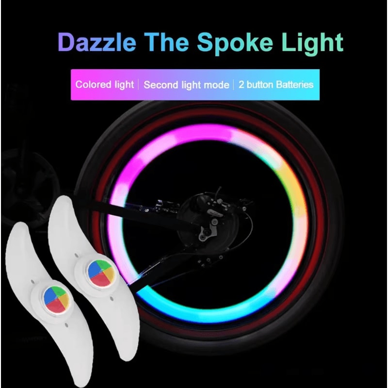 Colorful Waterproof Bike Wheel Spoke Lights LED Cycling Warning Lamp 1