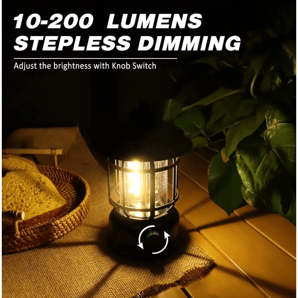 Rechargeable Stepless Dimming COB Camping Lantern Portable Waterproof Outdoor And Emergency Light 1