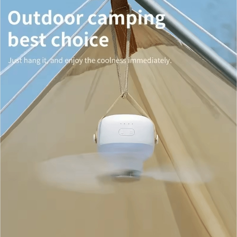 Rechargeable Portable Ceiling Fan With Remote Control And LED Lighting For Outdoor Camping 1