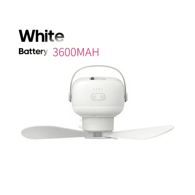Rechargeable Portable Ceiling Fan With Remote Control And LED Lighting For Outdoor Camping 6