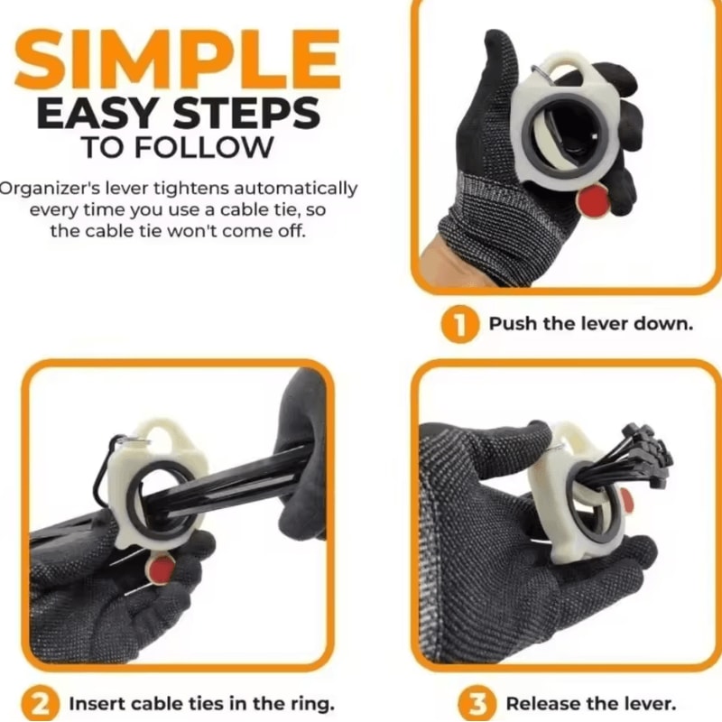 Glow In The Dark Cable Tie Organizer Lightweight Plastic Holder For Neat Cable Management 3