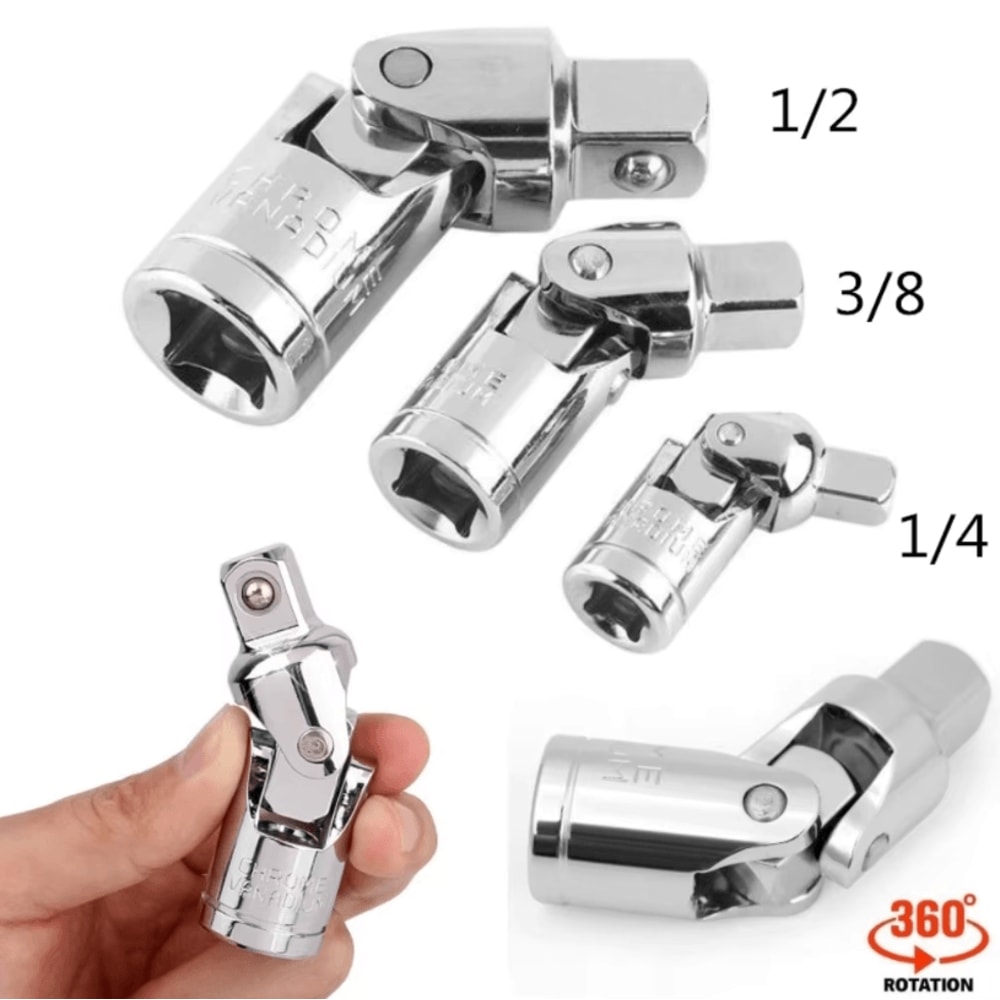 Swivel Universal Joint Air Impact Sockets For 14 38 And 12 Inch Drive Tools 0