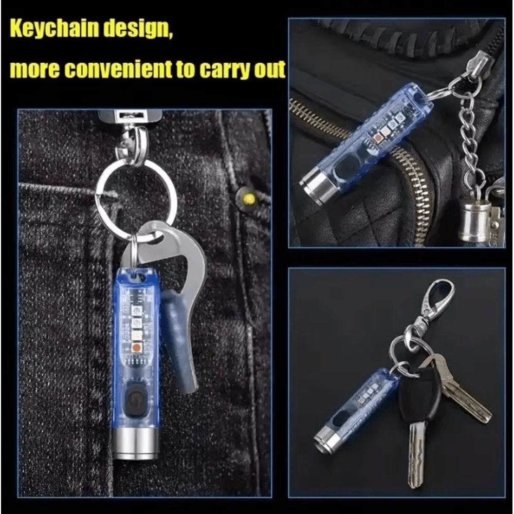 Rechargeable Mini Keychain Flashlight With 10 Modes And Magnetic Base For Camping And Outdoor Use 2