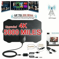 high gain 4k digital tv antenna with eu plug and active signal booster