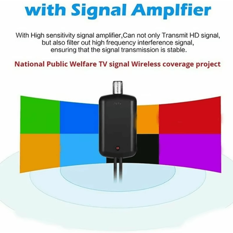 High Gain 4K Digital TV Antenna With EU Plug And Active Signal Booster 2