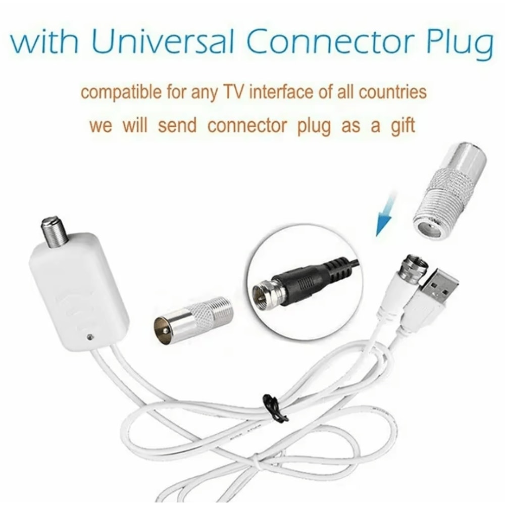 High Gain 4K Digital TV Antenna With EU Plug And Active Signal Booster 4