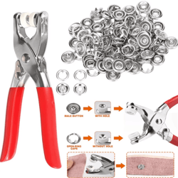 1pc plier +50 sets metal snap button plier kit with 50 sets of snap fasteners for clothing sewing