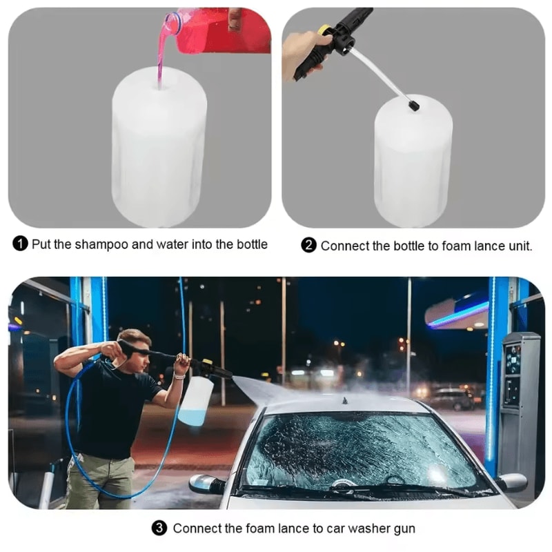 750ML Snow Foam Lance Foam Generator With Adjustable Nozzle For High Pressure Car Washers 2