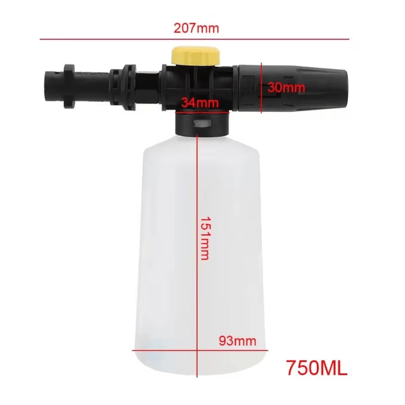 750ML Snow Foam Lance Foam Generator With Adjustable Nozzle For High Pressure Car Washers 5