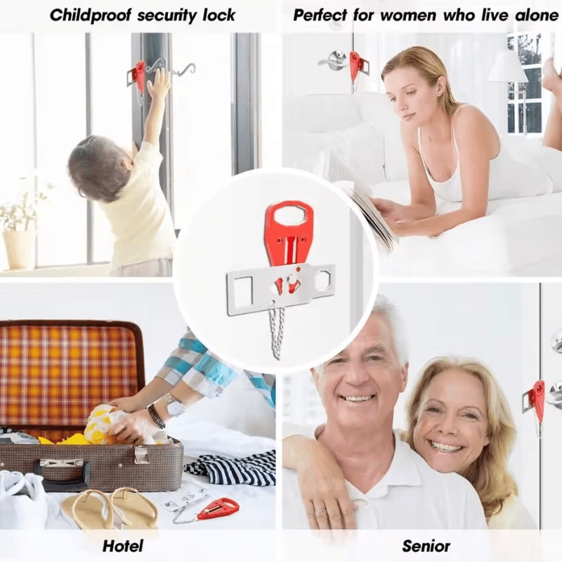 Portable Security Door Lock Latch For Travel Safety And Personal Protection 4