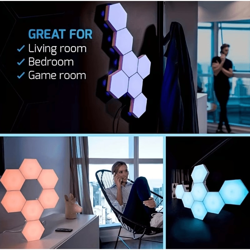 Touch Sensitive RGB DIY Geometric Night Light Module For Living Rooms And Bedrooms 2