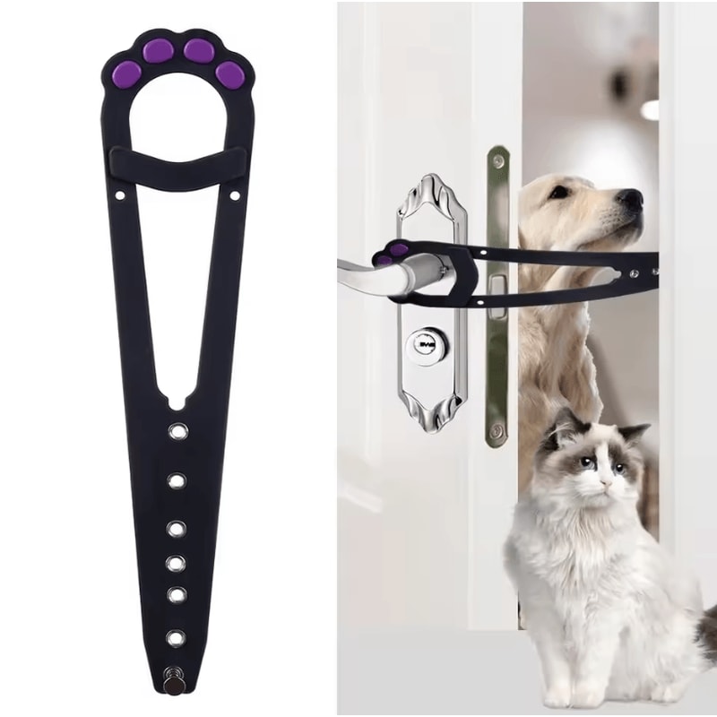 Adjustable Black Pet Door Holder Latch For Cats And Small Pets 1