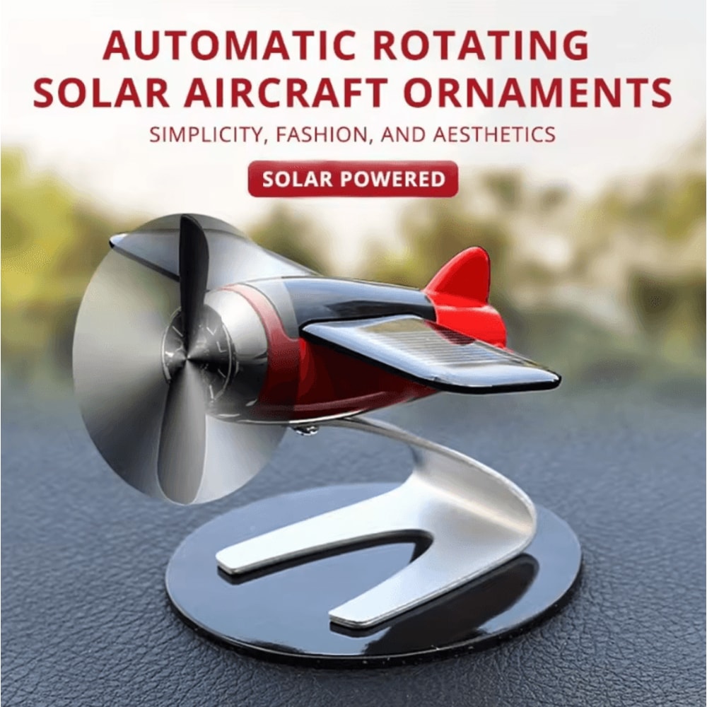Solar Airplane Car Decoration Creative Solar Powered Ornament For Car Interior And Desk 2