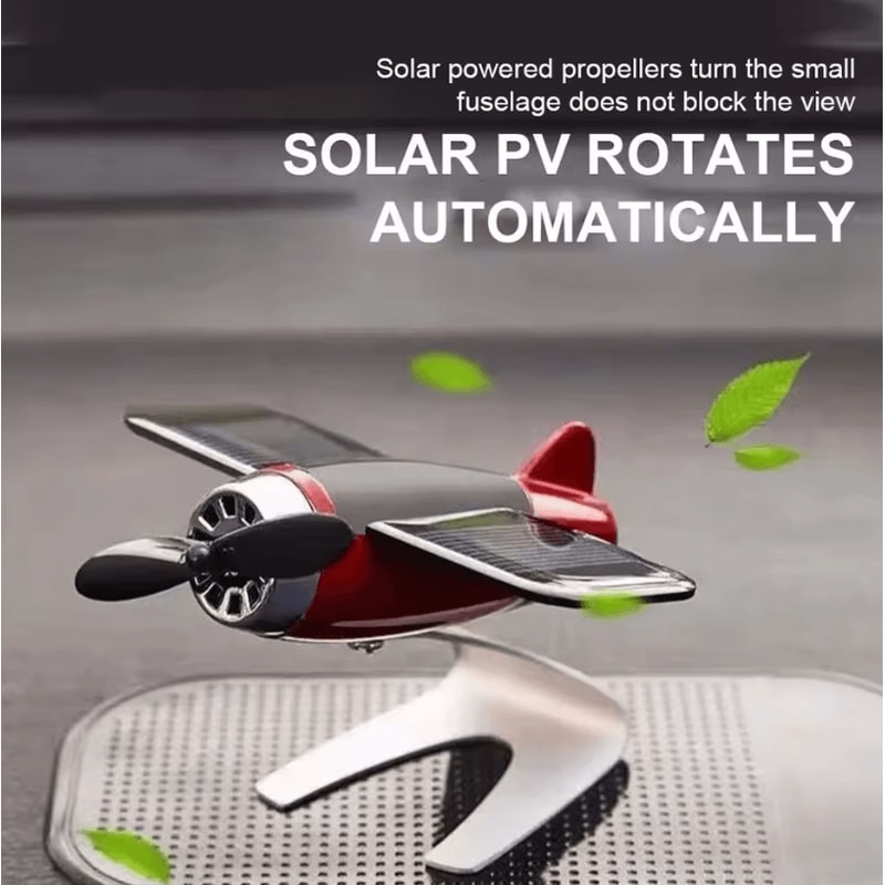 Solar Airplane Car Decoration Creative Solar Powered Ornament For Car Interior And Desk 4