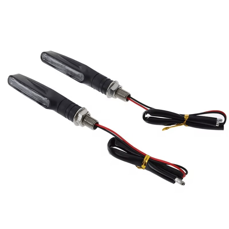 Universal LED Motorcycle Turn Signal Lights 12V Waterproof Amber Blinker Set 3