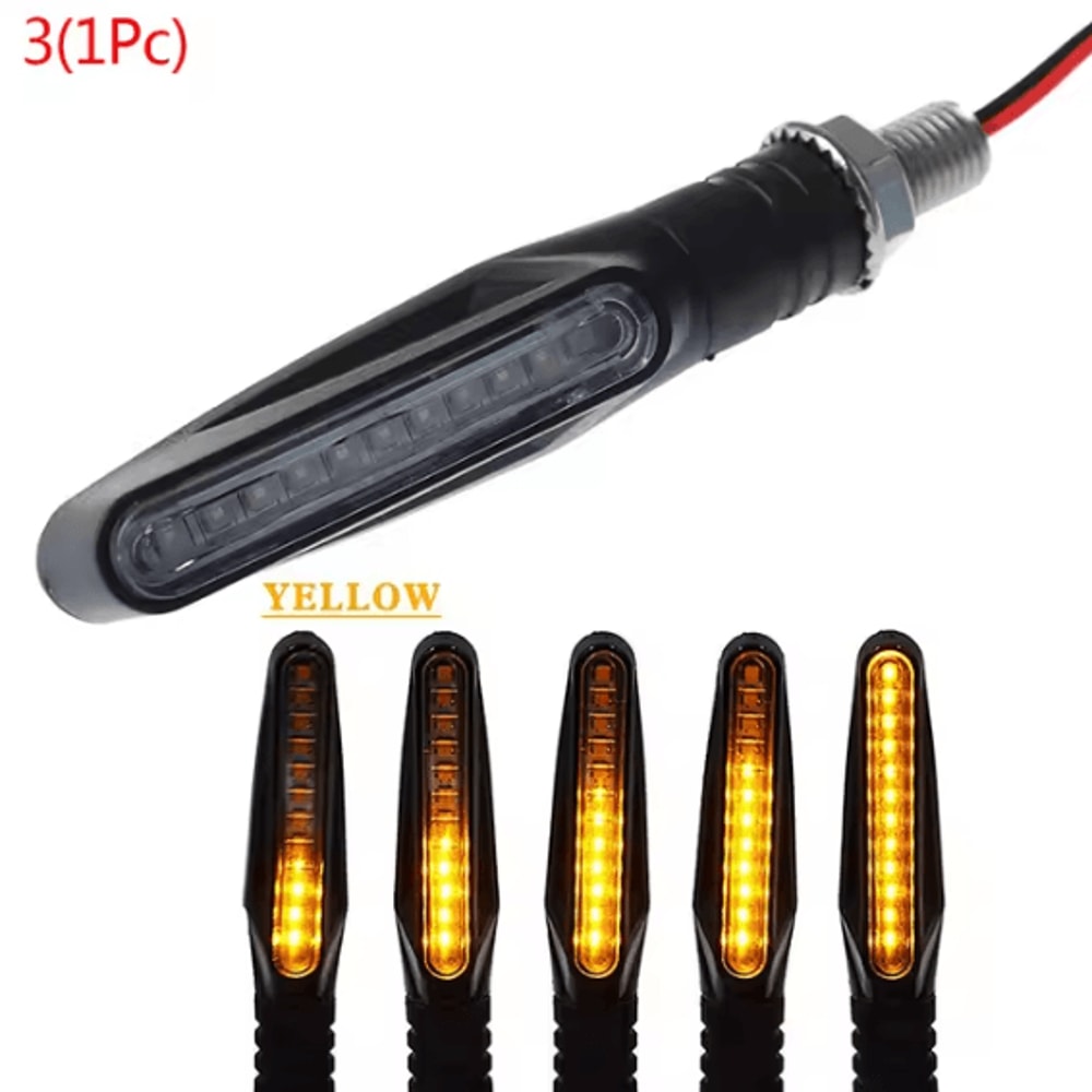 Universal LED Motorcycle Turn Signal Lights 12V Waterproof Amber Blinker Set 7