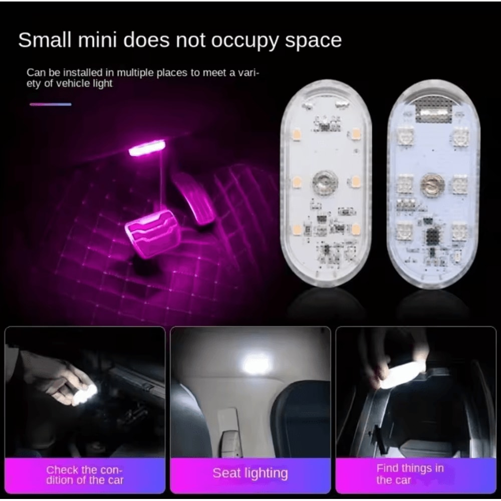 1Pc Wireless LED Car Interior Lights USB Rechargeable Ceiling And Reading Lamp 1