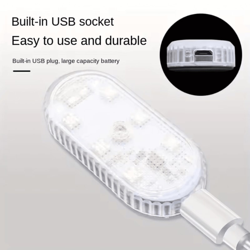 1Pc Wireless LED Car Interior Lights USB Rechargeable Ceiling And Reading Lamp 4