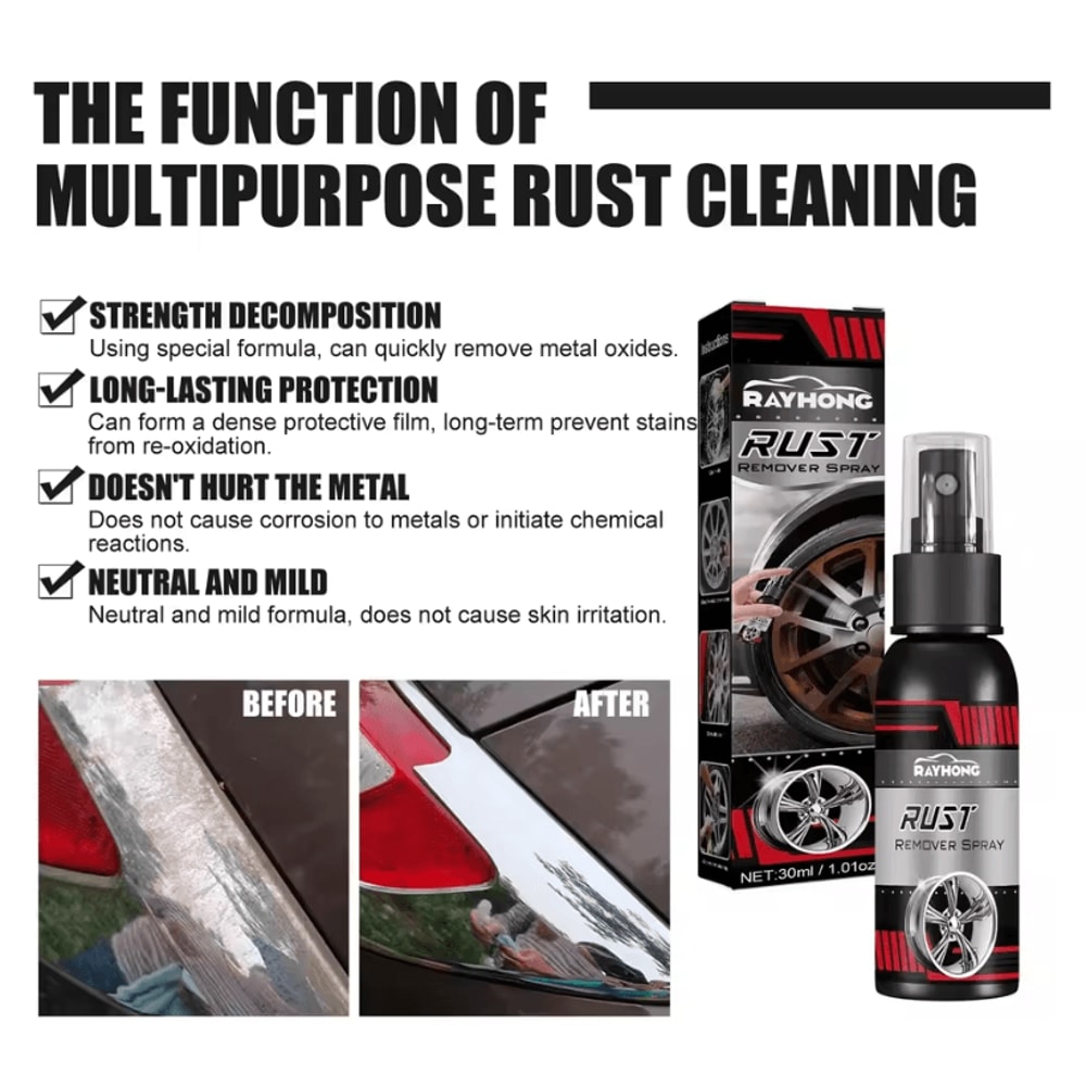 30ML Car Rust Remover Spray Iron Powder Rust Remover For Metal And Chrome Surfaces 1