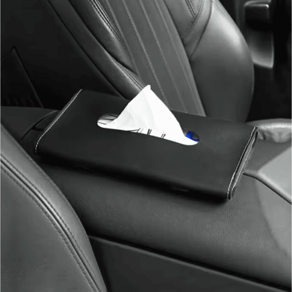 Detachable PU Leather Tissue Box Car Visor Storage Accessory For SUV Sedan And Truck 5