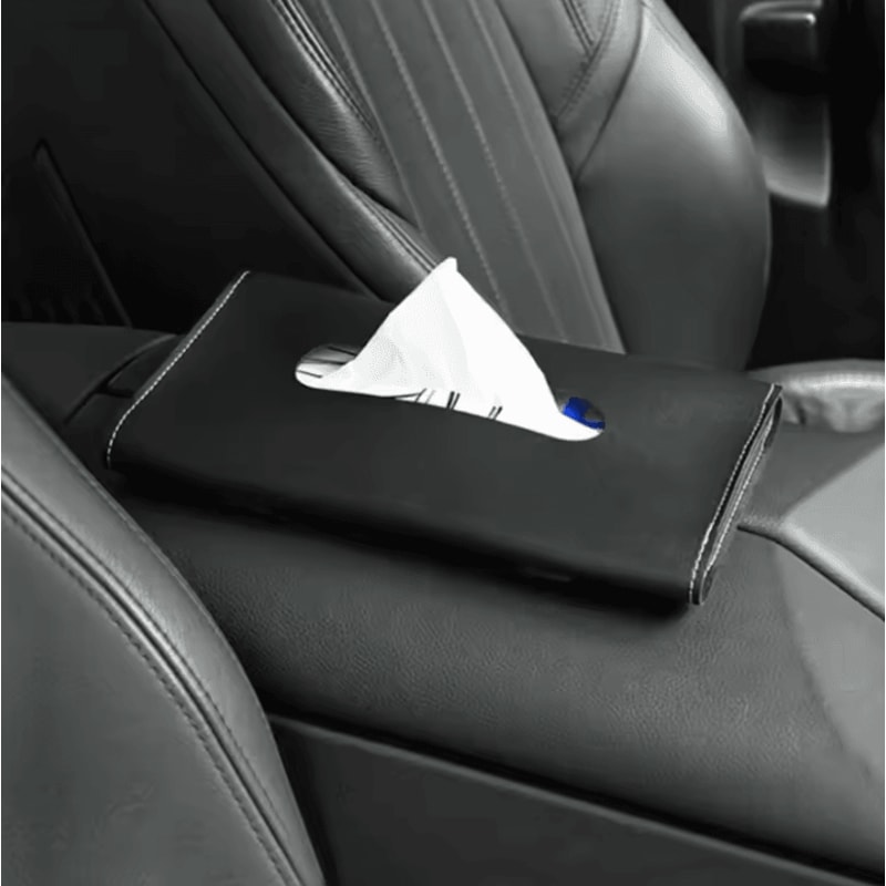 Detachable PU Leather Tissue Box Car Visor Storage Accessory For SUV Sedan And Truck 5