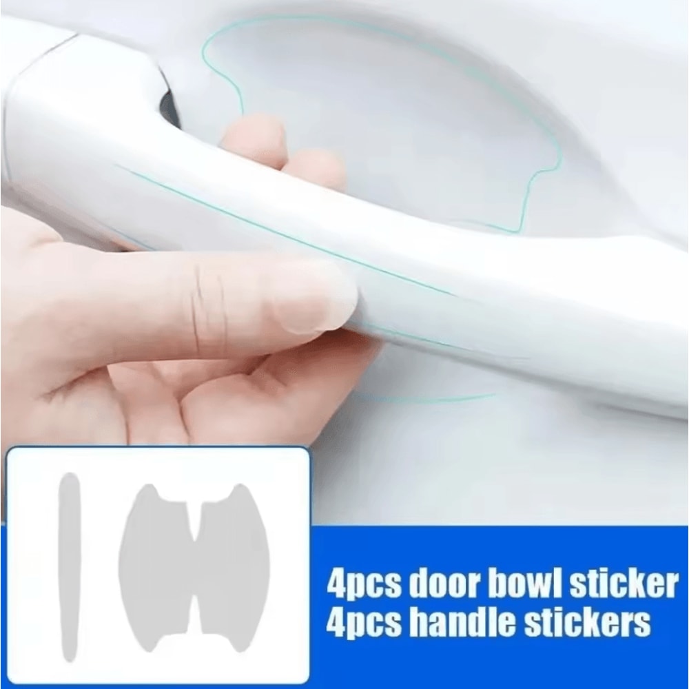 8Pcs Clear TPU Car Door Bowl Protection Film Stickers For AntiScratch Protection 1