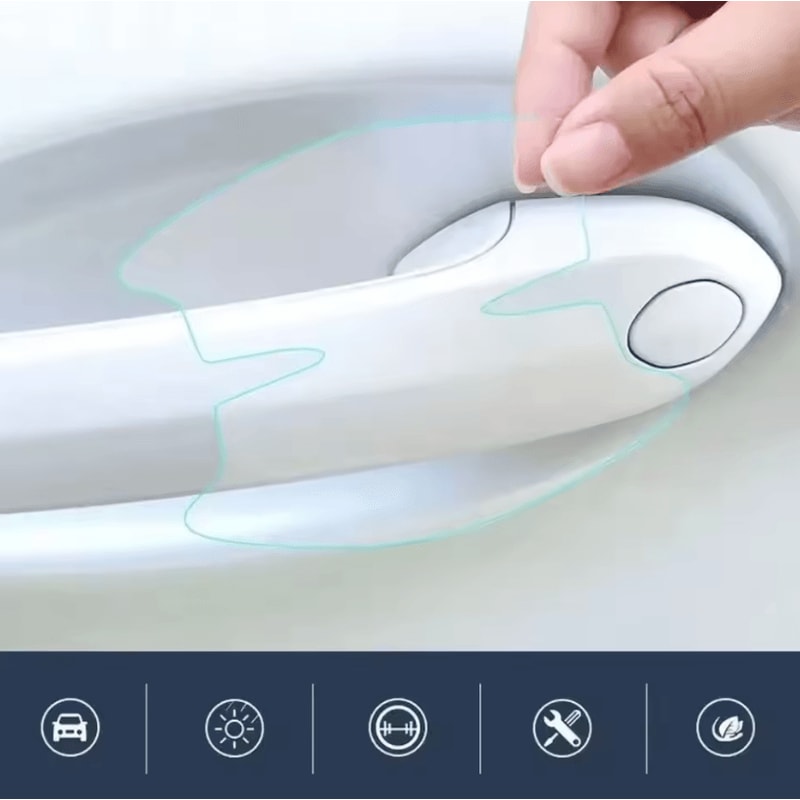 8Pcs Clear TPU Car Door Bowl Protection Film Stickers For AntiScratch Protection 2