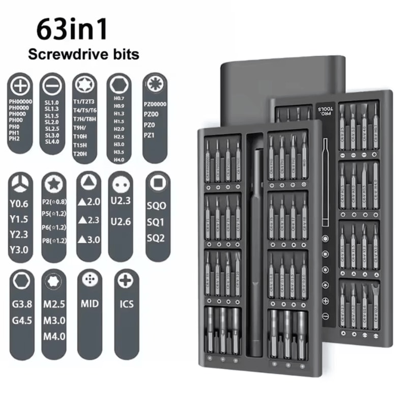 Magnetic Precision Screwdriver Set With Tri Wing And Torx Bits For Electronics Repair 5