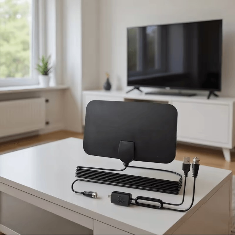 4K High Gain TV Antenna 25dB Indoor TV Aerial With Active Signal Booster EU Plug 0