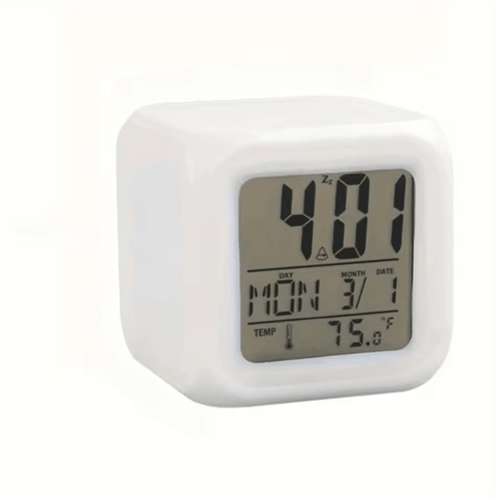 Lovely Colorful Cube Alarm Clock Creative Luminous Home Alarm Clock 6