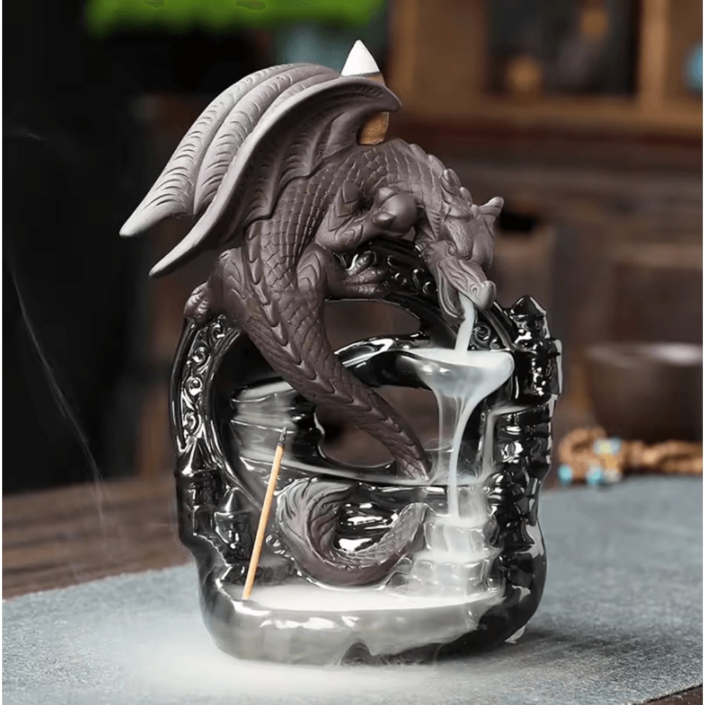 Ceramic Vintage Dragon Backflow Incense Burner For Home Aromatherapy And Decor 0