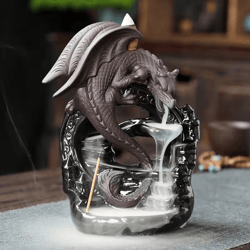 ceramic vintage dragon backflow incense burner for home aromatherapy and decor