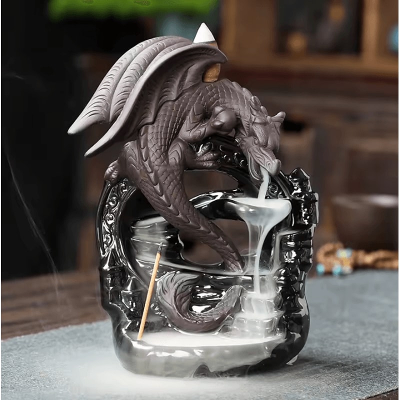 Ceramic Vintage Dragon Backflow Incense Burner For Home Aromatherapy And Decor 0