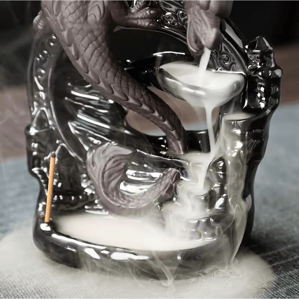 Ceramic Vintage Dragon Backflow Incense Burner For Home Aromatherapy And Decor 3